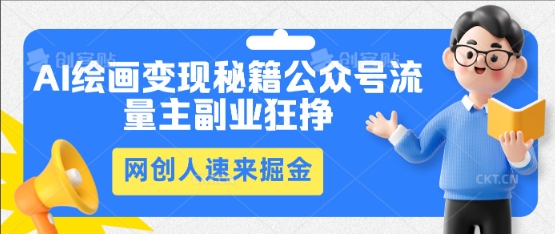 AI绘画变现秘籍：公众号流量主副业狂挣，网创人速来掘金-轻创星学院_副业资源库：每日更新自媒体运营与创业教程