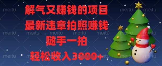 解气又挣钱的项目，最新违章拍照挣钱，随手一拍，轻松收入数张【揭秘】-轻创星学院_副业资源库：每日更新自媒体运营与创业教程